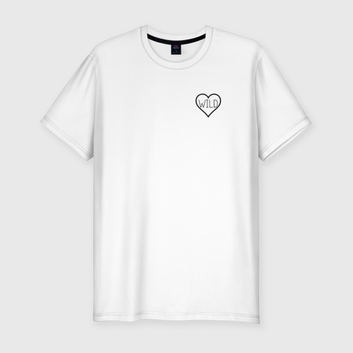 Мужская футболка хлопок Slim Дикое сердце, цвет белый