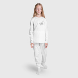 Пижама с принтом Бабочка простой рисунок для ребенка, вид на модели спереди №3. Цвет основы: белый