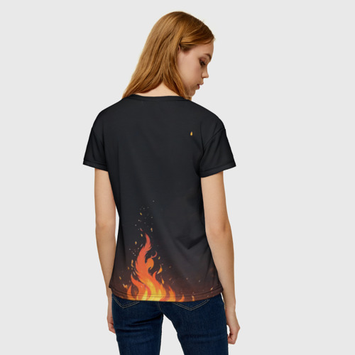 Женская футболка 3D Тандзиро Камадо в окружении пламени, цвет 3D печать - фото 4