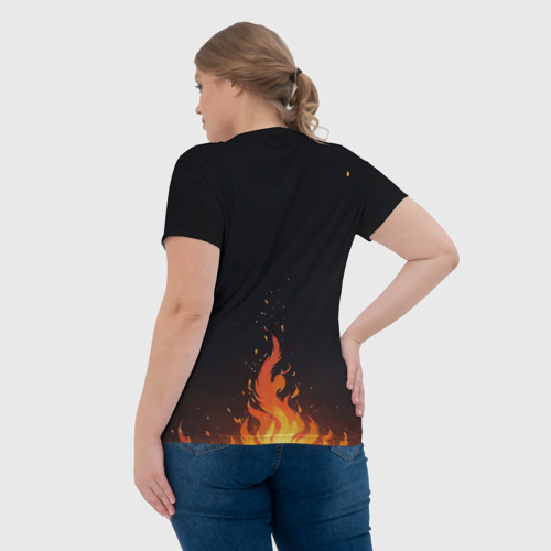 Женская футболка 3D Тандзиро Камадо в окружении пламени, цвет 3D печать - фото 7