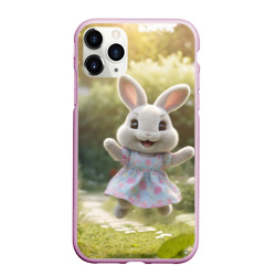 Чехол для iPhone 11 Pro Max матовый Забавный белый кролик в платье