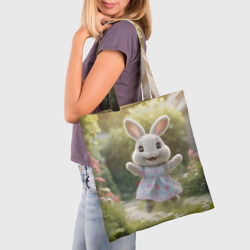 Шоппер 3D Забавный белый кролик в платье - фото 2