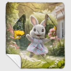 Плед с рукавами Забавный белый кролик в платье