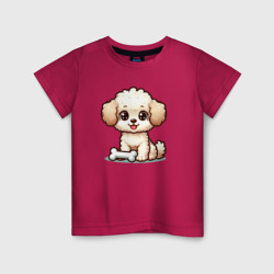 Милая собачка с косточкой – Детская футболка хлопок с принтом купить со скидкой в -20%