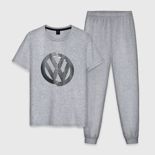 Мужская пижама хлопок Volkswagen 3D, цвет меланж