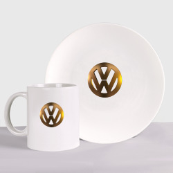 Набор: тарелка + кружка Volkswagen gold