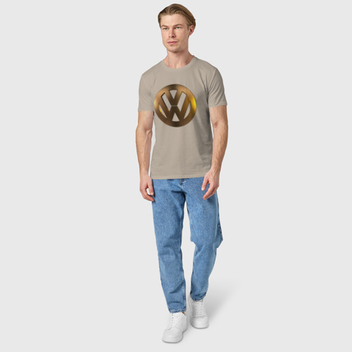 Мужская футболка хлопок Volkswagen gold, цвет миндальный - фото 5