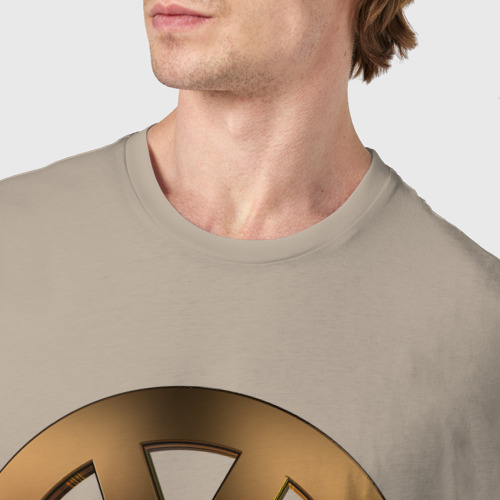 Мужская футболка хлопок Volkswagen gold, цвет миндальный - фото 6