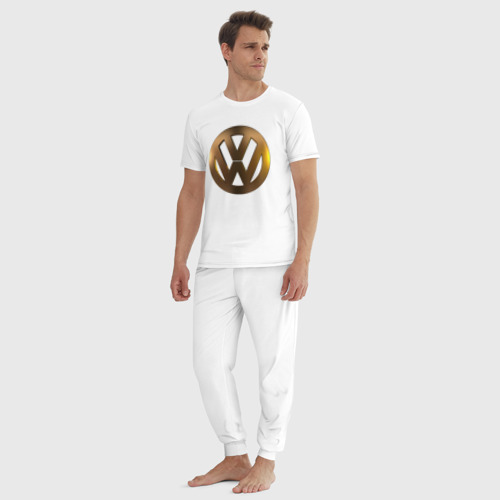 Мужская пижама хлопок Volkswagen gold, цвет белый - фото 5