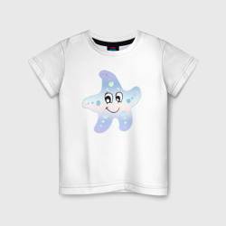 Морская звезда мультяшная – Детская футболка хлопок с принтом купить со скидкой в -20%