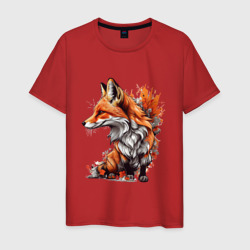 Рыжая лисичка граффити – Мужская футболка хлопок с принтом купить со скидкой в -20%