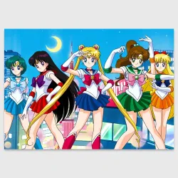 Поздравительная открытка Sailor Moon Усаги Ами Рей Макото Минако