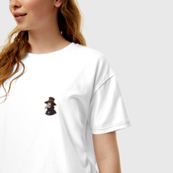 Женская футболка хлопок Oversize Значок чумного доктора  - фото 2