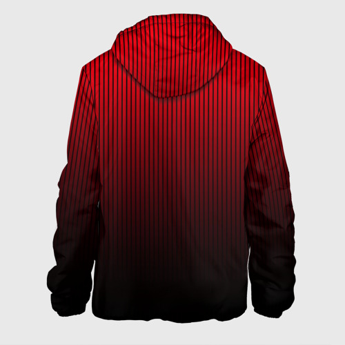 Мужская куртка 3D Красно-чёрный градиент в полоску, цвет 3D печать - фото 2
