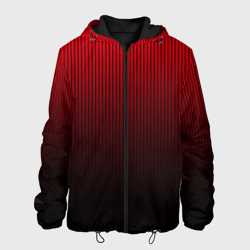Мужская куртка 3D Красно-чёрный градиент в полоску