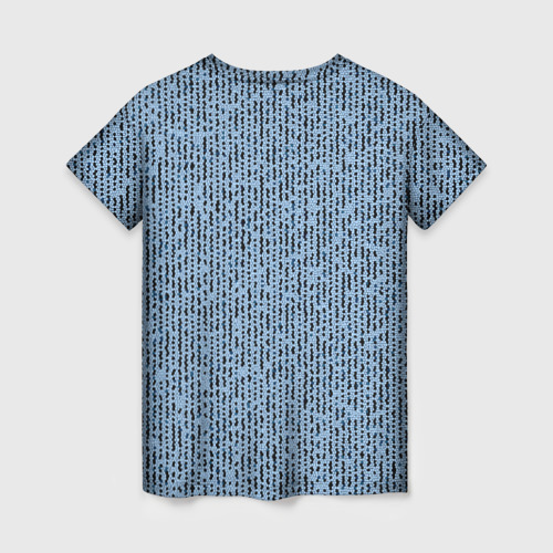 Женская футболка 3D Голубой с чёрным мелкая мозаика, цвет 3D печать - фото 2