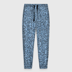 Мужские брюки 3D Голубой с чёрным мелкая мозаика