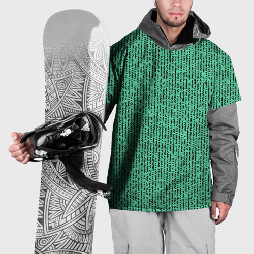 Накидка на куртку 3D Мозаика нефритовый зелёный, цвет 3D печать