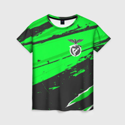 Женская футболка 3D Benfica sport green