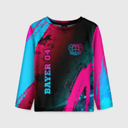 Детский лонгслив 3D Bayer 04 - neon gradient вертикально