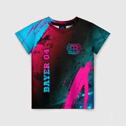 Детская футболка 3D Bayer 04 - neon gradient вертикально