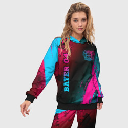 Женский костюм с толстовкой 3D Bayer 04 - neon gradient вертикально - фото 2