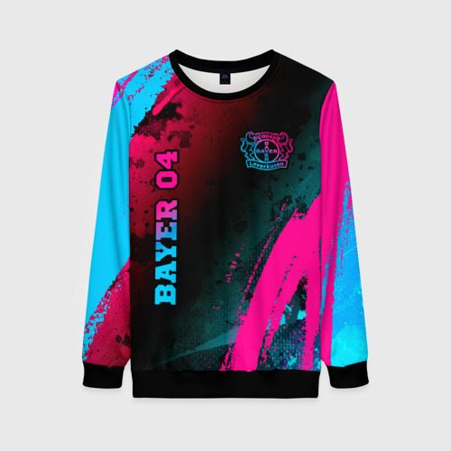 Женский свитшот 3D Bayer 04 - neon gradient вертикально, цвет 3D печать