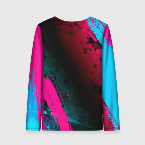 Женский лонгслив 3D Bayer 04 - neon gradient вертикально, цвет 3D печать - фото 2