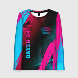 Женский лонгслив 3D Bayer 04 - neon gradient вертикально