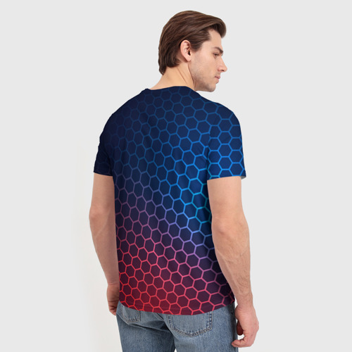 Мужская футболка 3D GTA 6 неоновые соты, цвет 3D печать - фото 4