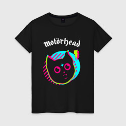 Женская футболка хлопок Motorhead rock star cat