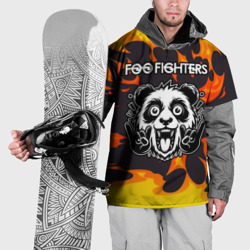 Накидка на куртку 3D Foo Fighters рок панда и огонь