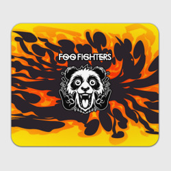 Прямоугольный коврик для мышки Foo Fighters рок панда и огонь