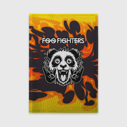 Обложка для автодокументов Foo Fighters рок панда и огонь