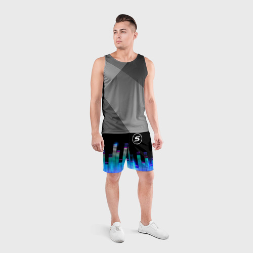 Мужские шорты спортивные с принтом Skillet эквалайзер, вид сбоку #3