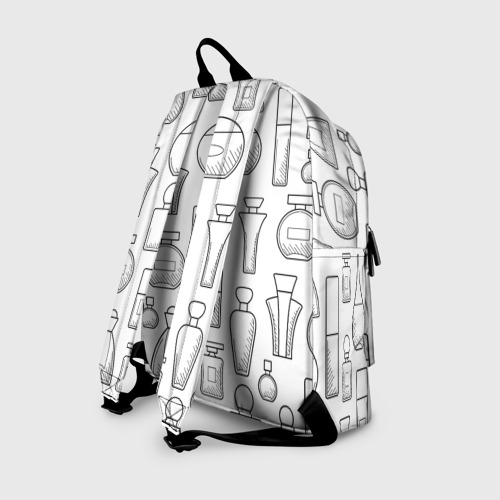 Рюкзак 3D с принтом Парфюм белый, вид сзади #1