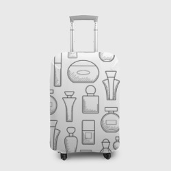 Чехол для чемодана 3D Парфюм белый