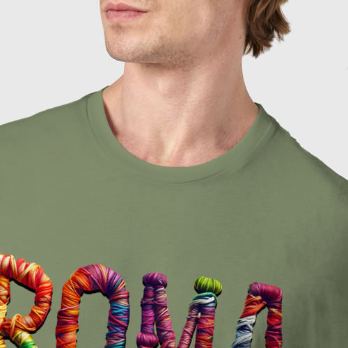 Мужская футболка хлопок Roma yarn art, цвет авокадо - фото 6