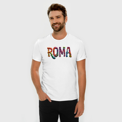 Мужская футболка хлопок Slim Roma yarn art, цвет белый - фото 3