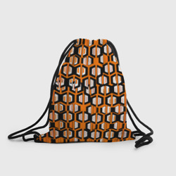 Рюкзак-мешок 3D Техно узор из шестиугольников оранжевый