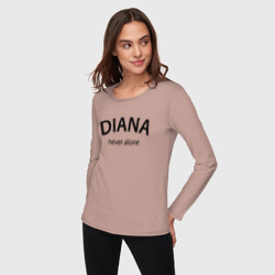 Женский лонгслив хлопок Diana never alone - motto - фото 2