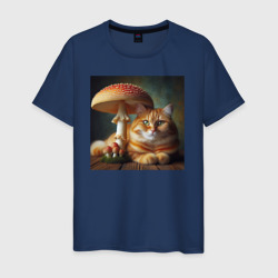 Кот и мухомор – Мужская футболка хлопок с принтом купить со скидкой в -20%