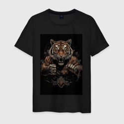 Боевой тигр  Муай   Тай – Мужская футболка хлопок с принтом купить со скидкой в -20%