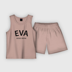 Детская пижама с шортами хлопок Eva never alone - motto