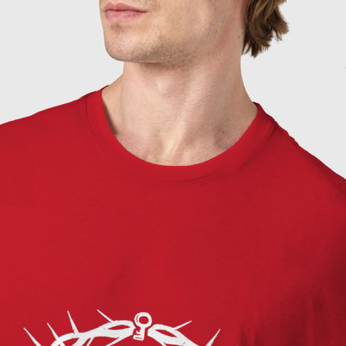 Мужская футболка хлопок Исаак и терновый венец, цвет красный - фото 6