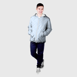 Мужская куртка 3D Паттерн бело-голубой - фото 2