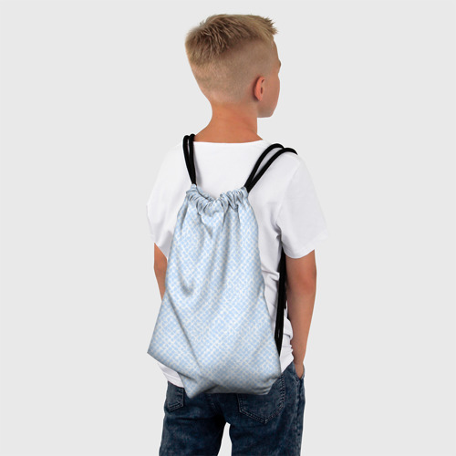 Рюкзак-мешок 3D Паттерн бело-голубой - фото 4