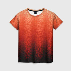 Полосатый градиент оранжево-красный в чёрный – Женская футболка 3D с принтом купить со скидкой в -26%