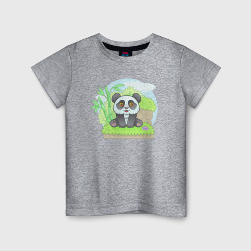 Детская футболка хлопок с принтом Забавная панда, вид спереди #2
