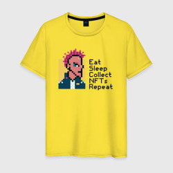Eat sleep collect Nfts repeat – Мужская футболка хлопок с принтом купить со скидкой в -20%